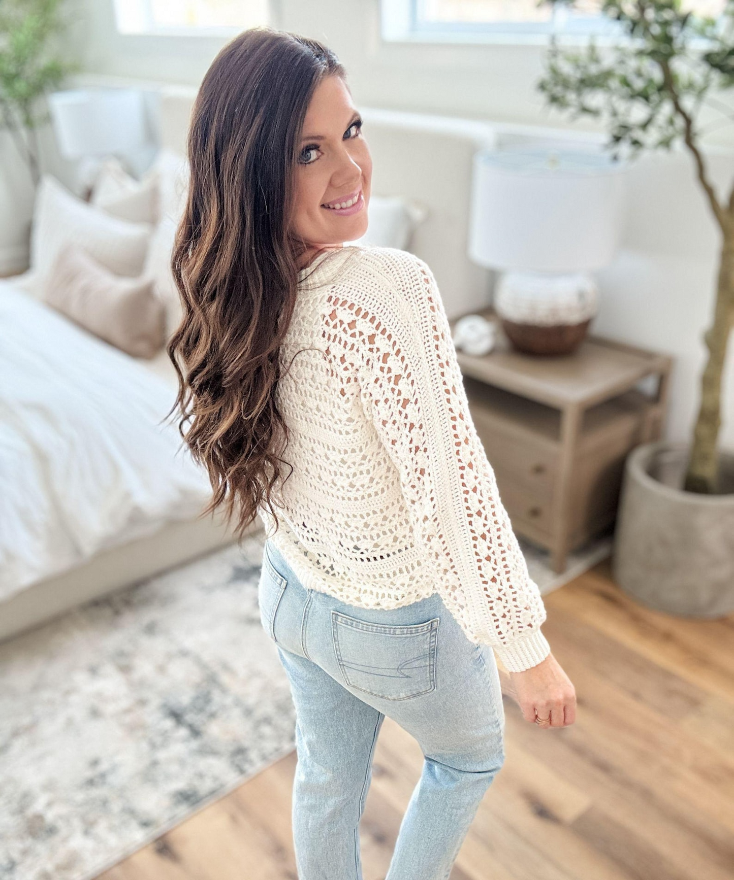 Caribbean Sea Sweater Crochet Pattern – Lacy Summer Top, Fingering Weight, XS–5X | PDF Digital Download