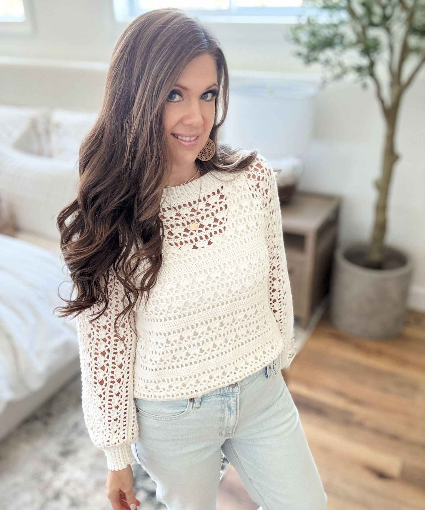 Caribbean Sea Sweater Crochet Pattern – Lacy Summer Top, Fingering Weight, XS–5X | PDF Digital Download